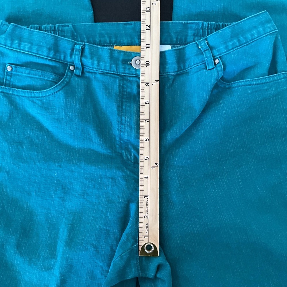 Ruby Rd. Jeans Womens 6 Turquoise High Rise Straight Relaxed Fit Stretch Denim - Picture 7 of 9